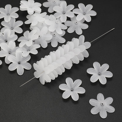 White Six-Valve Acrylic Beads
