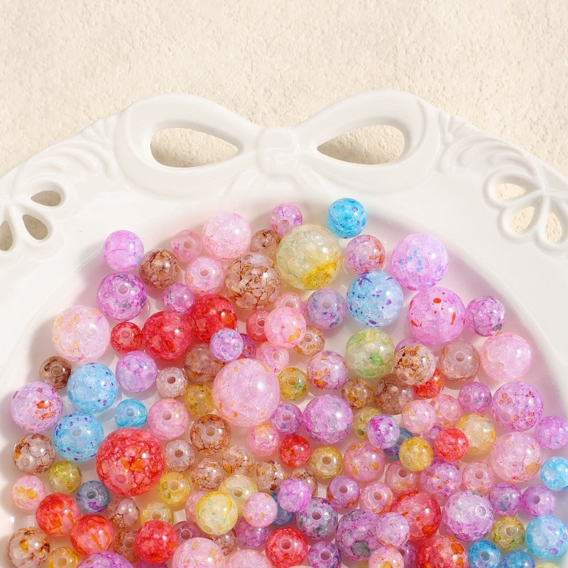 10/20/30/50/100pcs Gradient Crackle Acrylic Beads