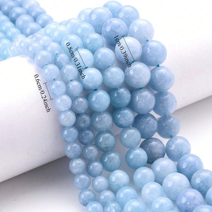 4/6/8/10mm Aquamarine Blue Stone Loose Beads