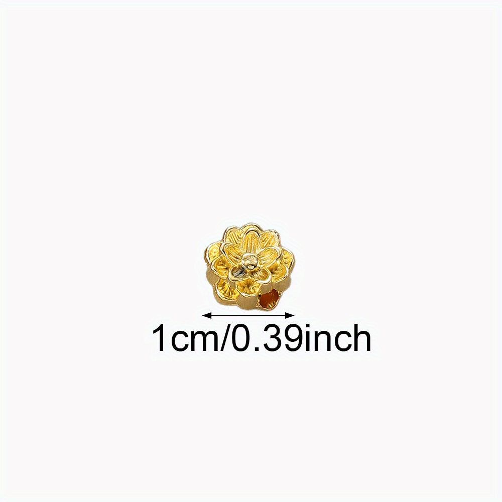 20pcs Golden/Silvery Lotus Flower Spacer Beads