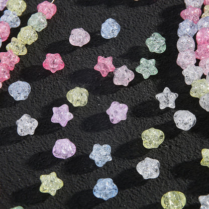 50pcs 11mm Crackle Star Acrylic Beads