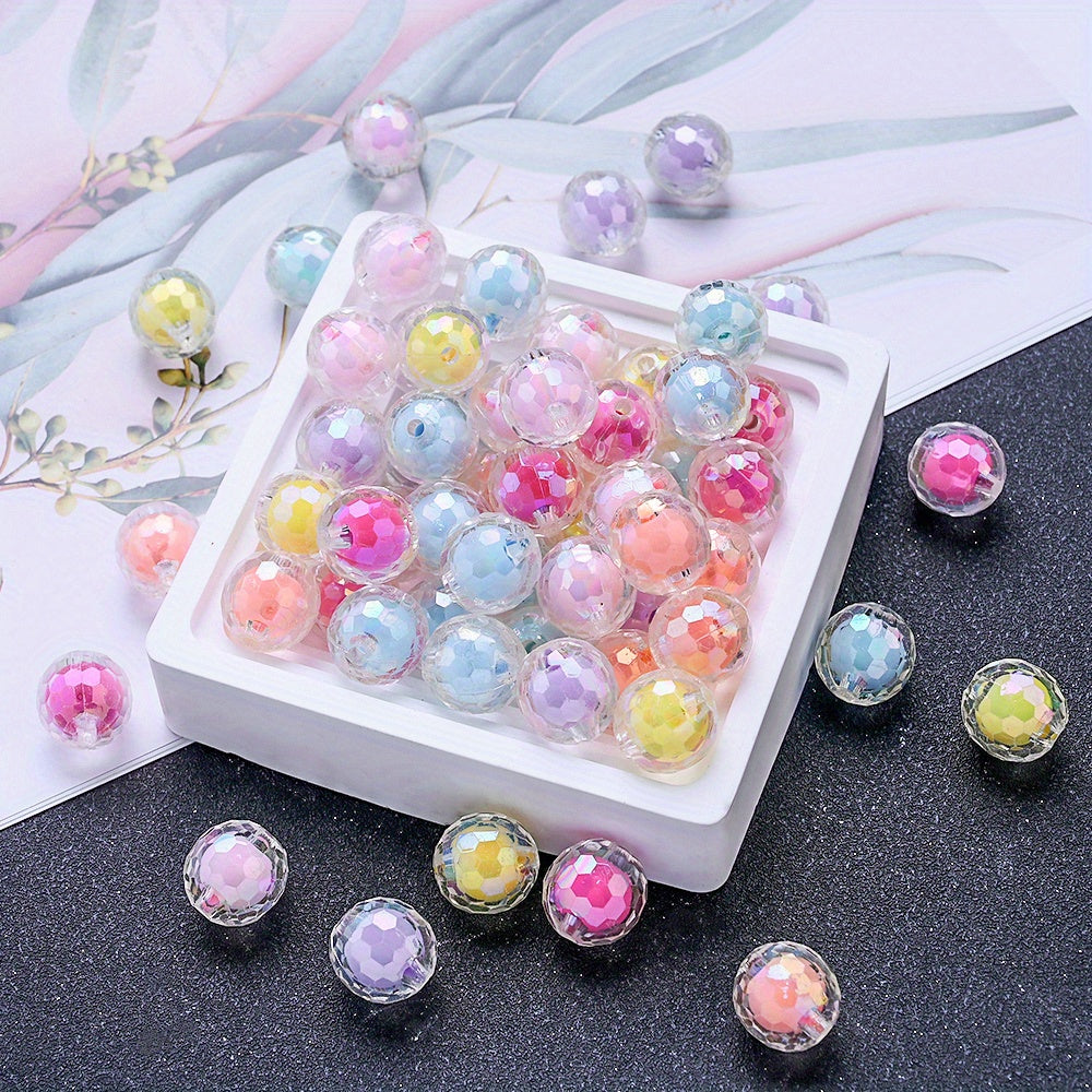 10pcs 16mm Y2K Multi-Sections Transparent Acrylic Disco Ball Beads