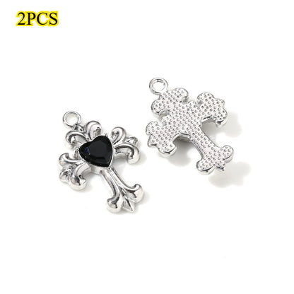 Y2K Rhinestone Cross Alloy Pendants