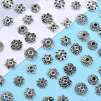 50/100pcs Mix Torus Flower End Caps Beads for Jewelry Making DIY Handmade Crafts Bracelet Necklace Accessories