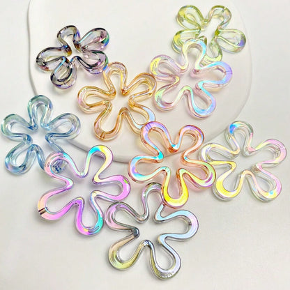 10-Piece 43 mm UV Gradient Plum Blossom Acrylic Beads