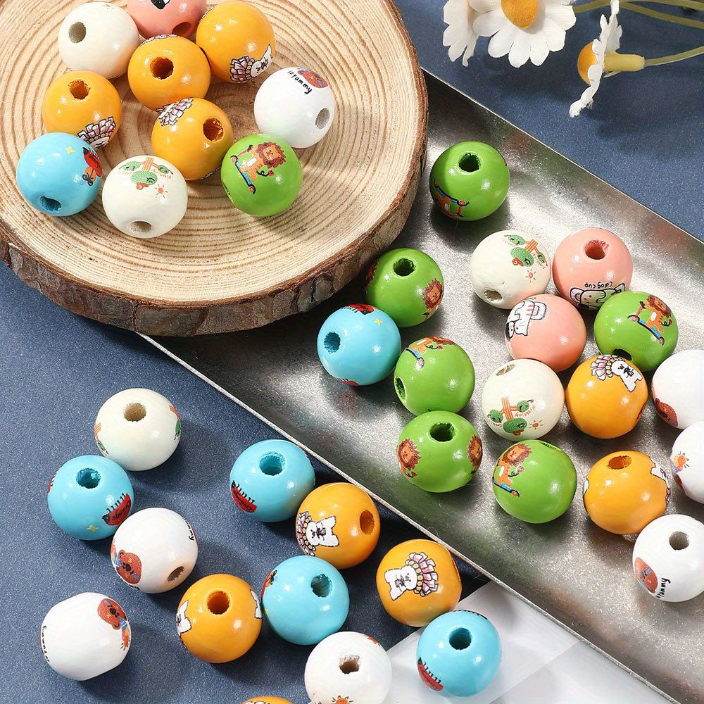 Mixed Round Wooden Beads