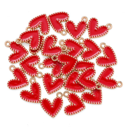 Enamel Heart Pendant Charms