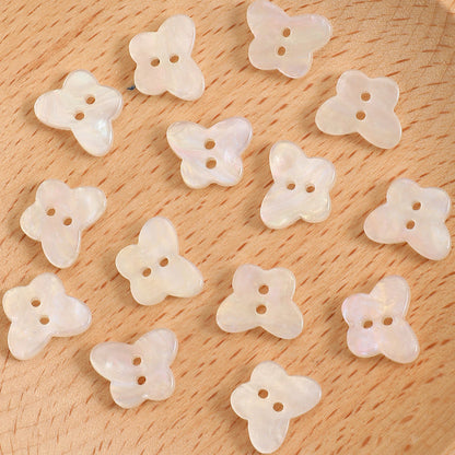 20PCS White AB Butterfly Resin Double-Hole Buttons