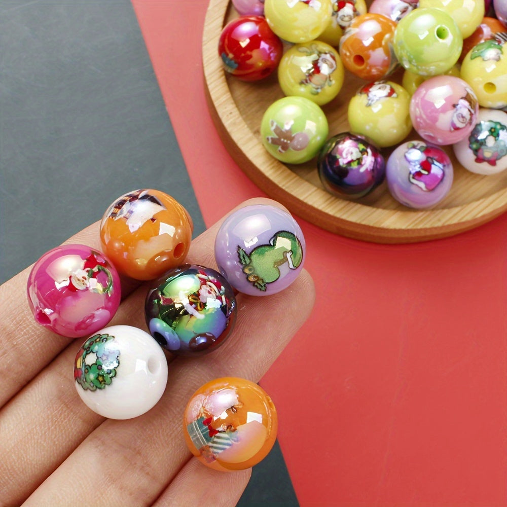 Christmas Printed Acrylic Beads