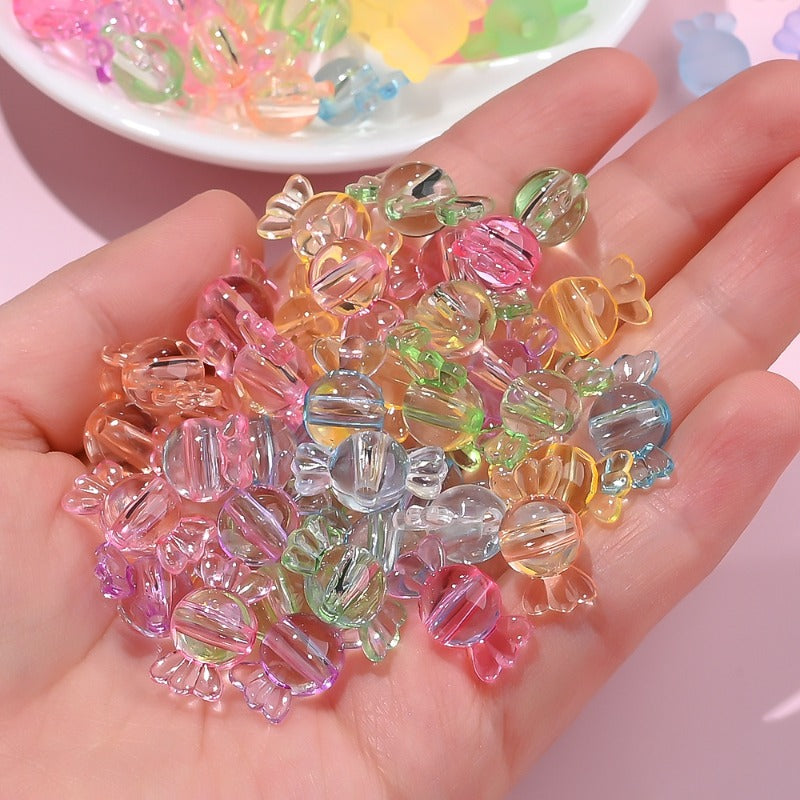 100pcs 8x17mm Candy-Shaped Acrylic Beads