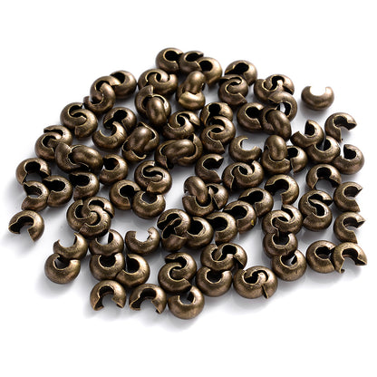 100pcs Copper Round Crimp Cover Beads
