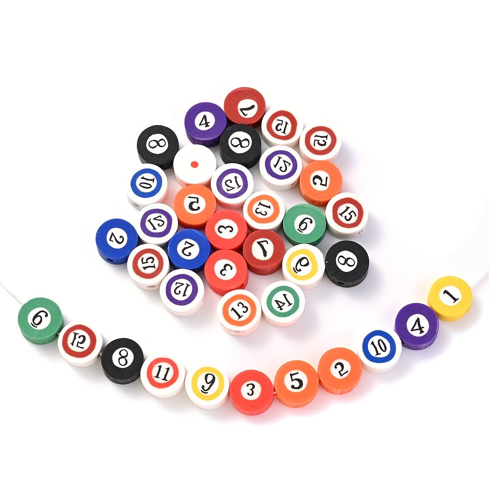 Mixed Color Billiards Polymer Clay Beads