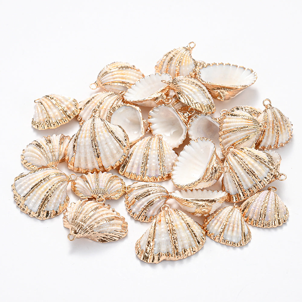 8pcs Multi-Color Printed Conch Shell Beads