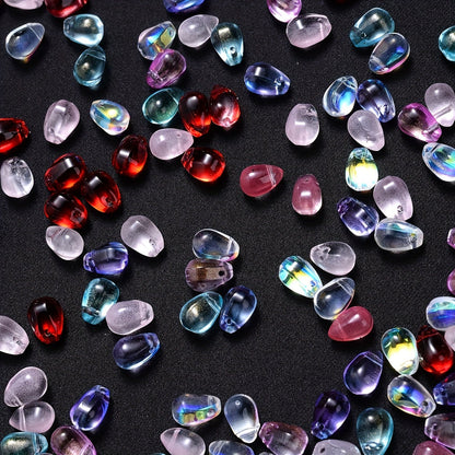 10PCS AB Water Drop Crystal-Style Bead Set