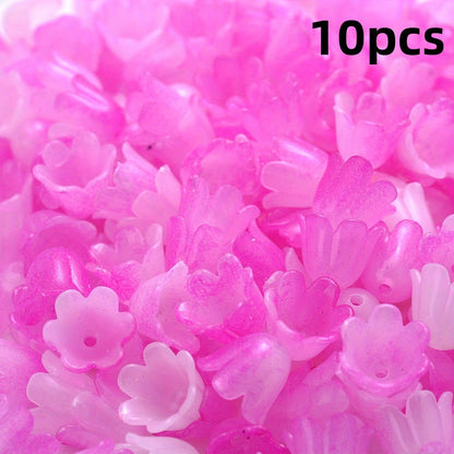 100pcs Colorful Trumpet Flower Beads