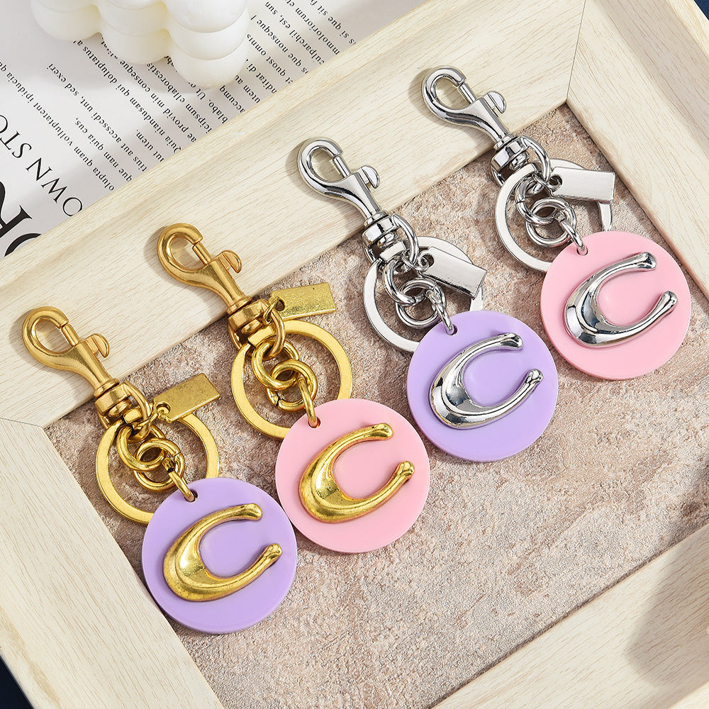 1PC 10.5cm Rainbow C Letter Keychain Bag Charm