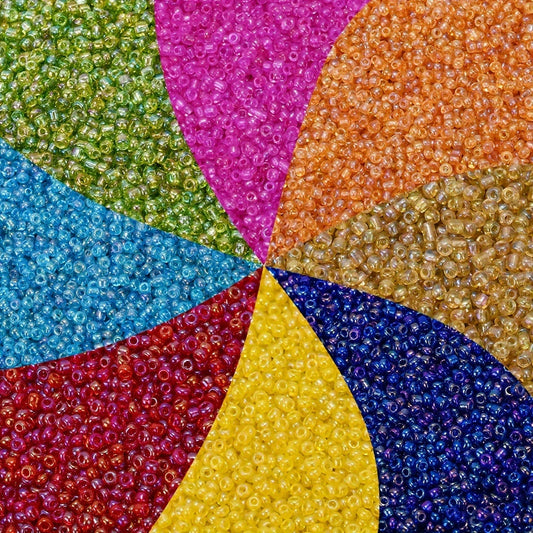 500PCS 3mm Clear Stained Glass Rice Bead Set