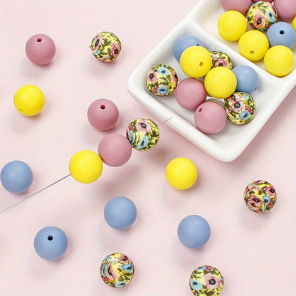 Mixed Flower Silicone Spacer Beads