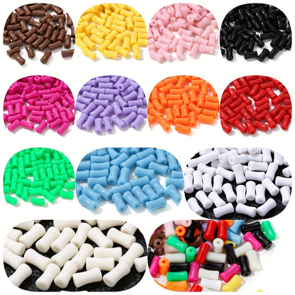 Solid Color Bamboo Acrylic Beads