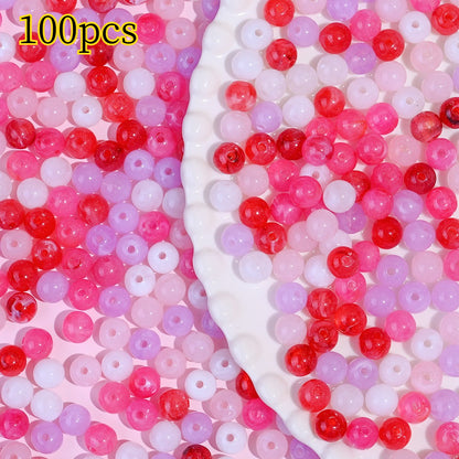 Pink Gradient Acrylic Spacer Beads
