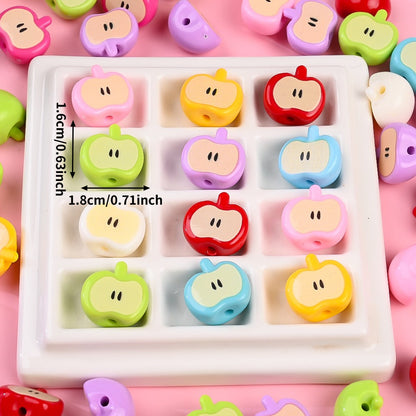 Christmas Red Apple Acrylic Beads