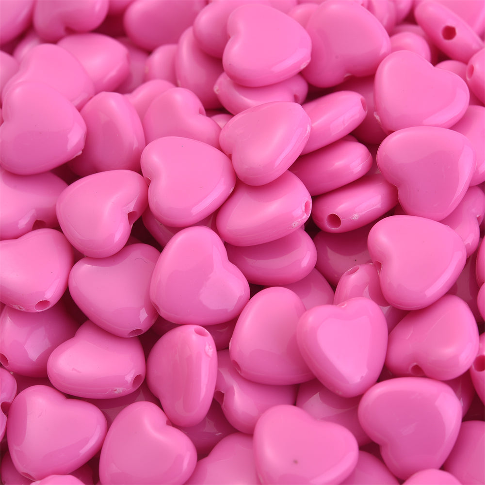 Acrylic Love Heart Beads