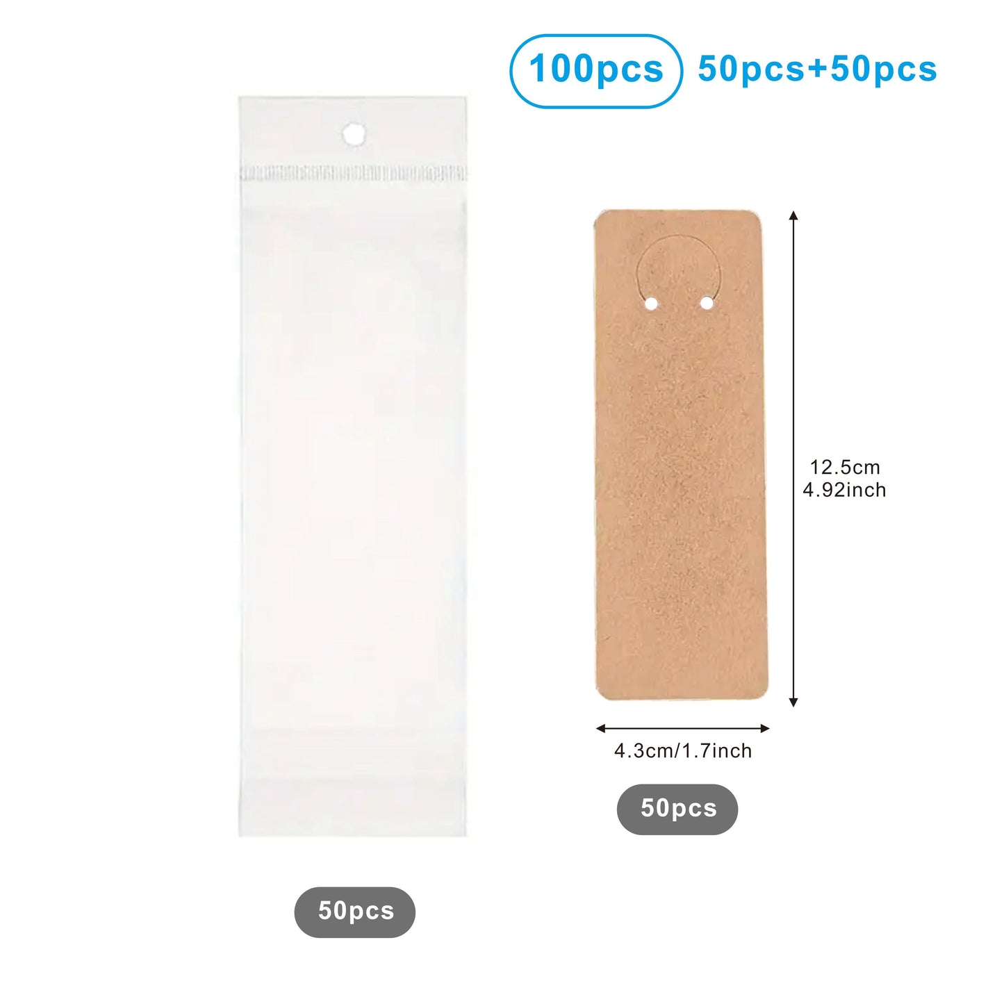 50x Keychain Display Cards + 50x OPP Bags