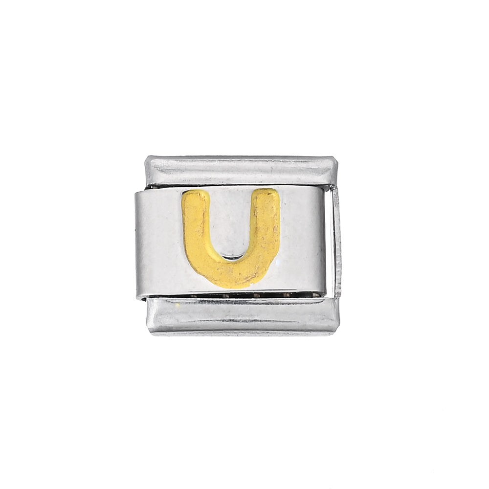 A-Z English Letter Stainless Steel Italian Charm Links