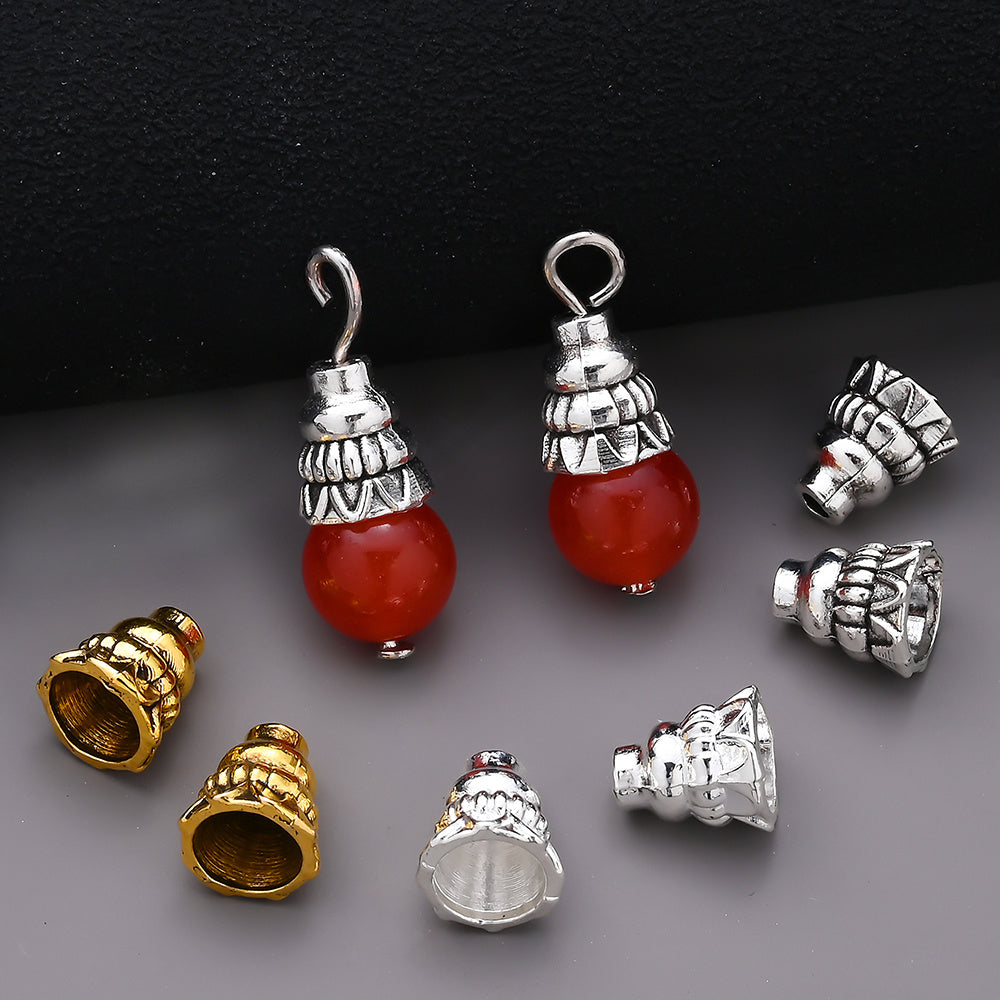 Tibetan Silver Alloy Flower Bead Caps