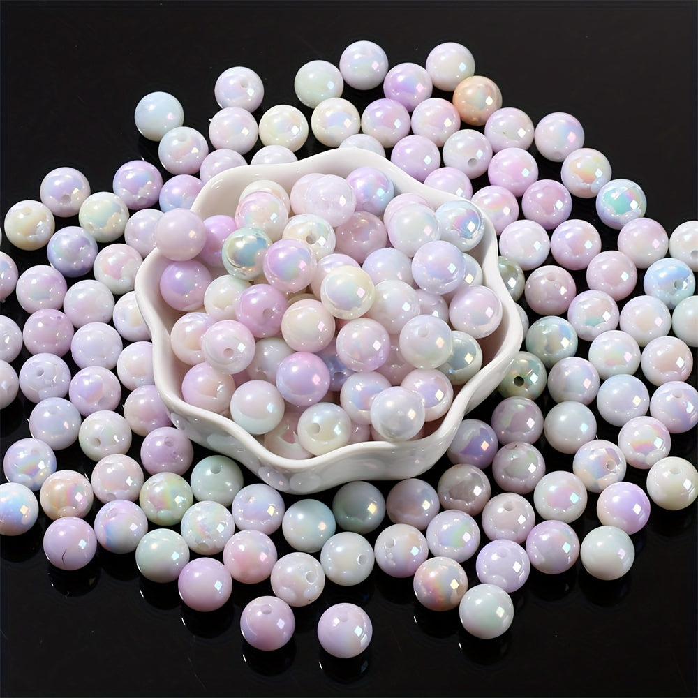 10-200pcs 6/8/10/12/14/16mm AB Plated Acrylic Beads
