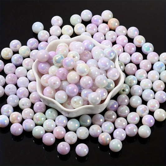 10-200pcs 6/8/10/12/14/16mm AB Plated Acrylic Beads