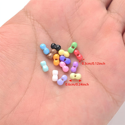200PCS 3×6mm Mini Colorful Peanut Spacer Beads