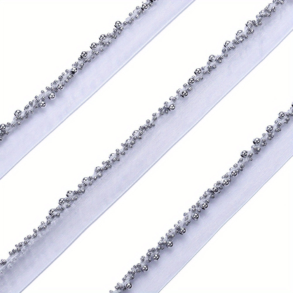 85cm 2cm Shiny Tiny Beads Lace Trim Ribbon