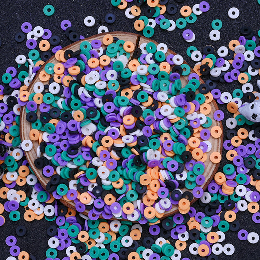 8000-Piece Random Mixed Halloween Polymer Clay Disc Beads