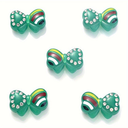 5PCS 16×24mm Luminous Bow Acrylic Bead Set