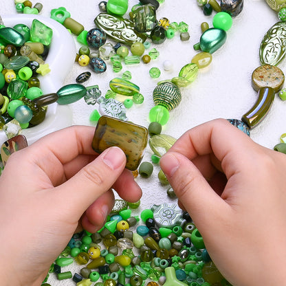 300pcs (about 175g) Green Acrylic Irregular Baroque Beads