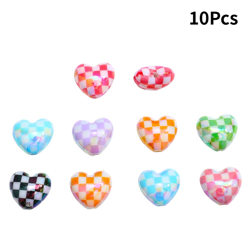 Checked Love AB Acrylic Beads