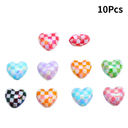 Checked Love AB Acrylic Beads