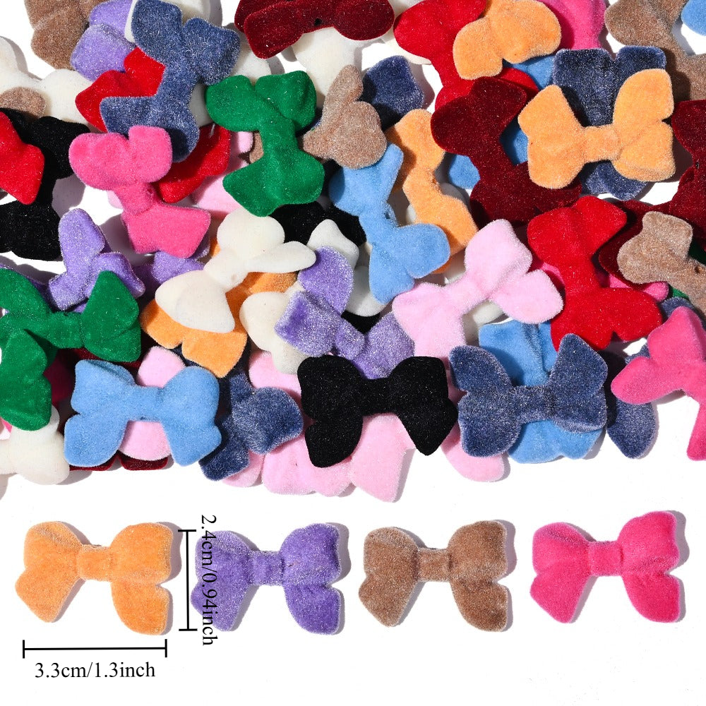 Flocked Bow Resin Beads
