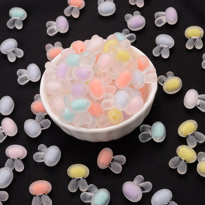 Colored Rabbit Head Acrylic Spacer Beads