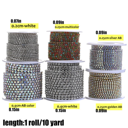 1 Roll 10 Yards Sparkling Rhinestone Chain Trim