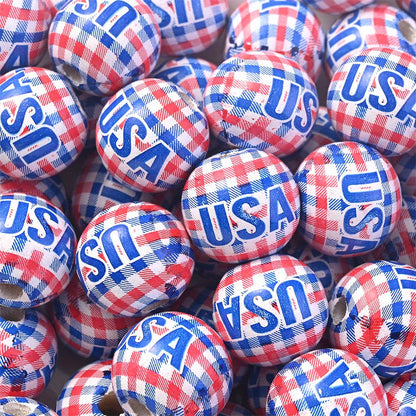 10PCS 16mm Animal Print Round Wooden Bead Set
