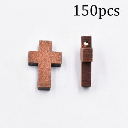 Natural Wood Cross Charms