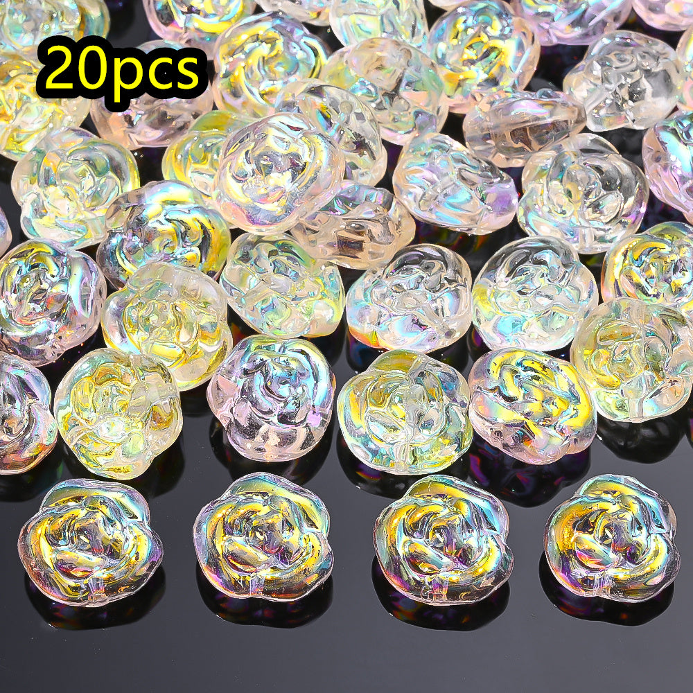 AB Rose Lampwork Beads