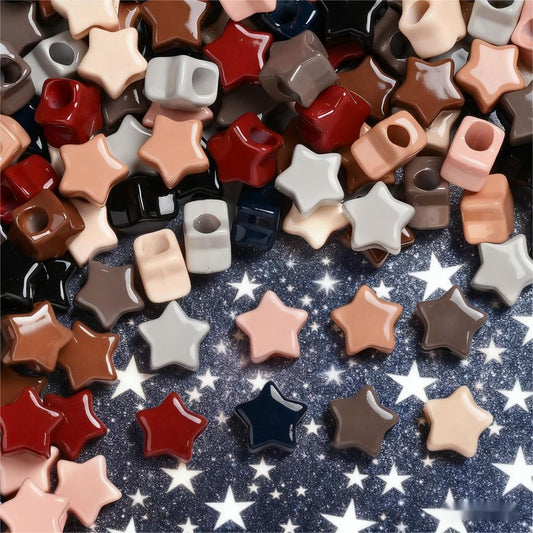 20PCS 10mm Colorful Acrylic Star Beads