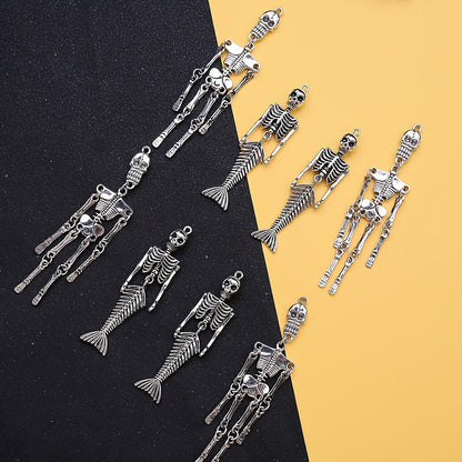 Halloween Mermaid Skull Charms