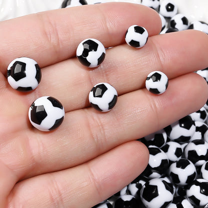 30/50/100pcs 8/10/12mm Acrylic Soccer Beads