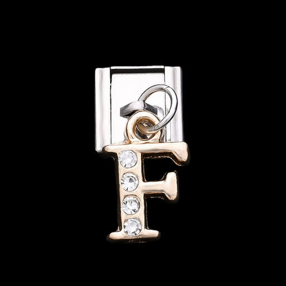 1PC Rhinestone A-Z Letter Modular Bracelet Charm Set