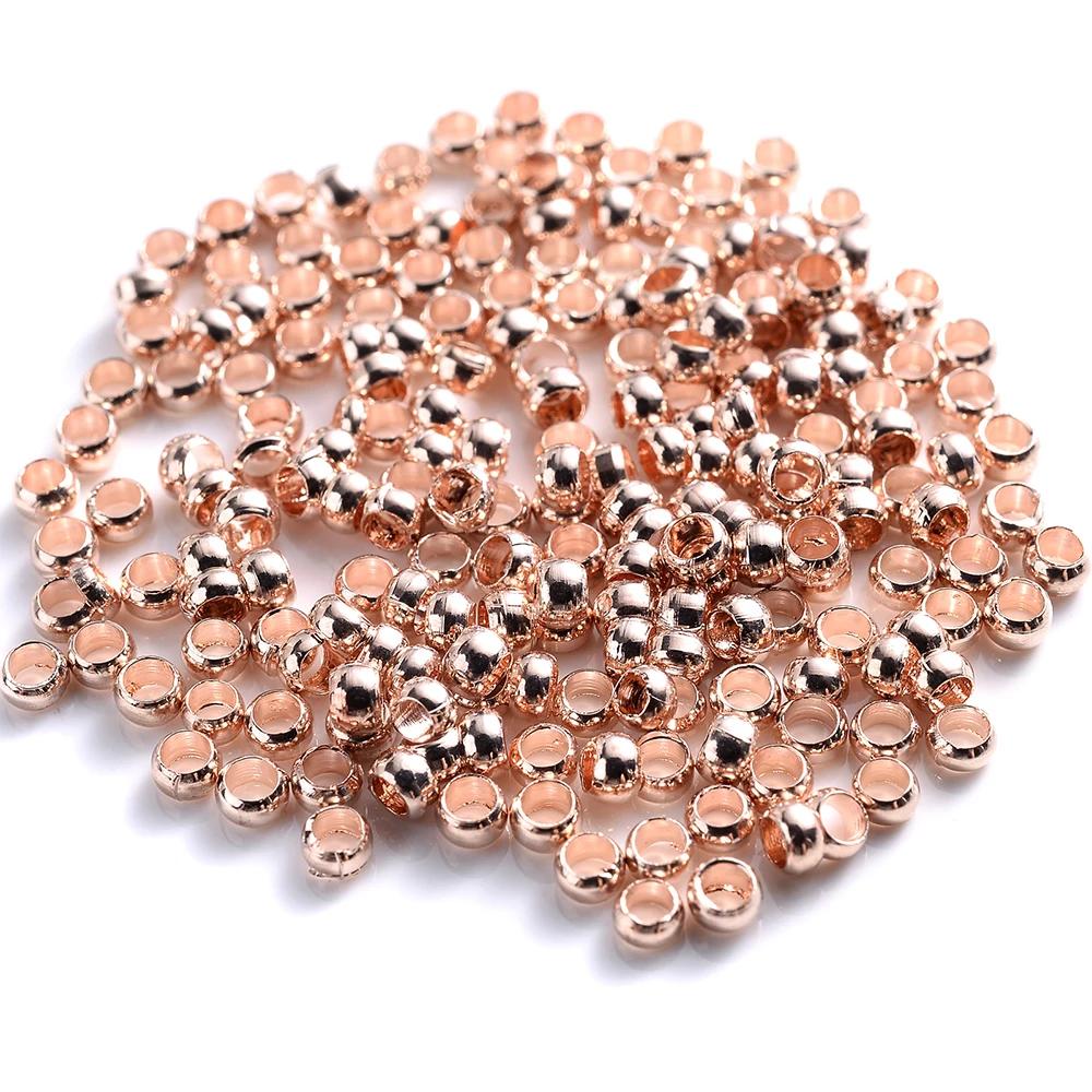 500pcs Copper Ball Crimp End Beads
