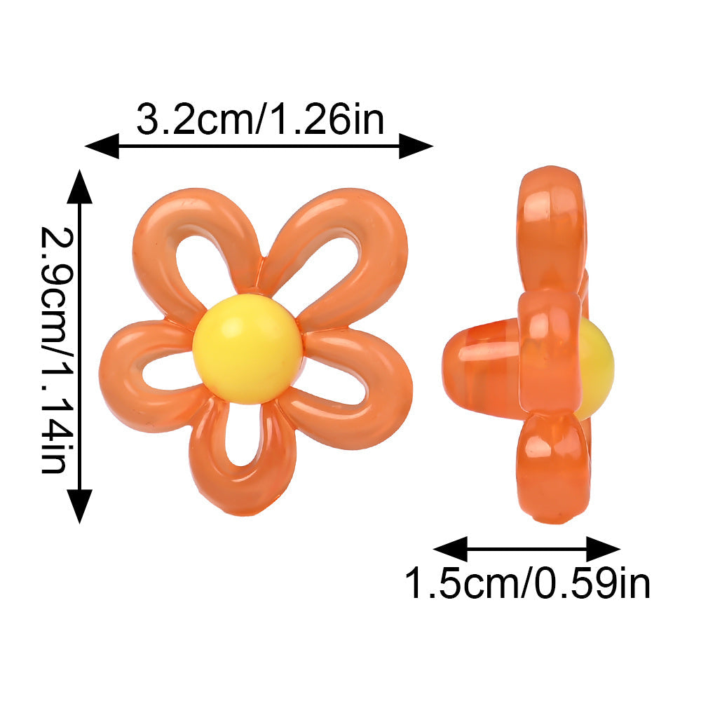 Macaron Color Flower Acrylic Beads